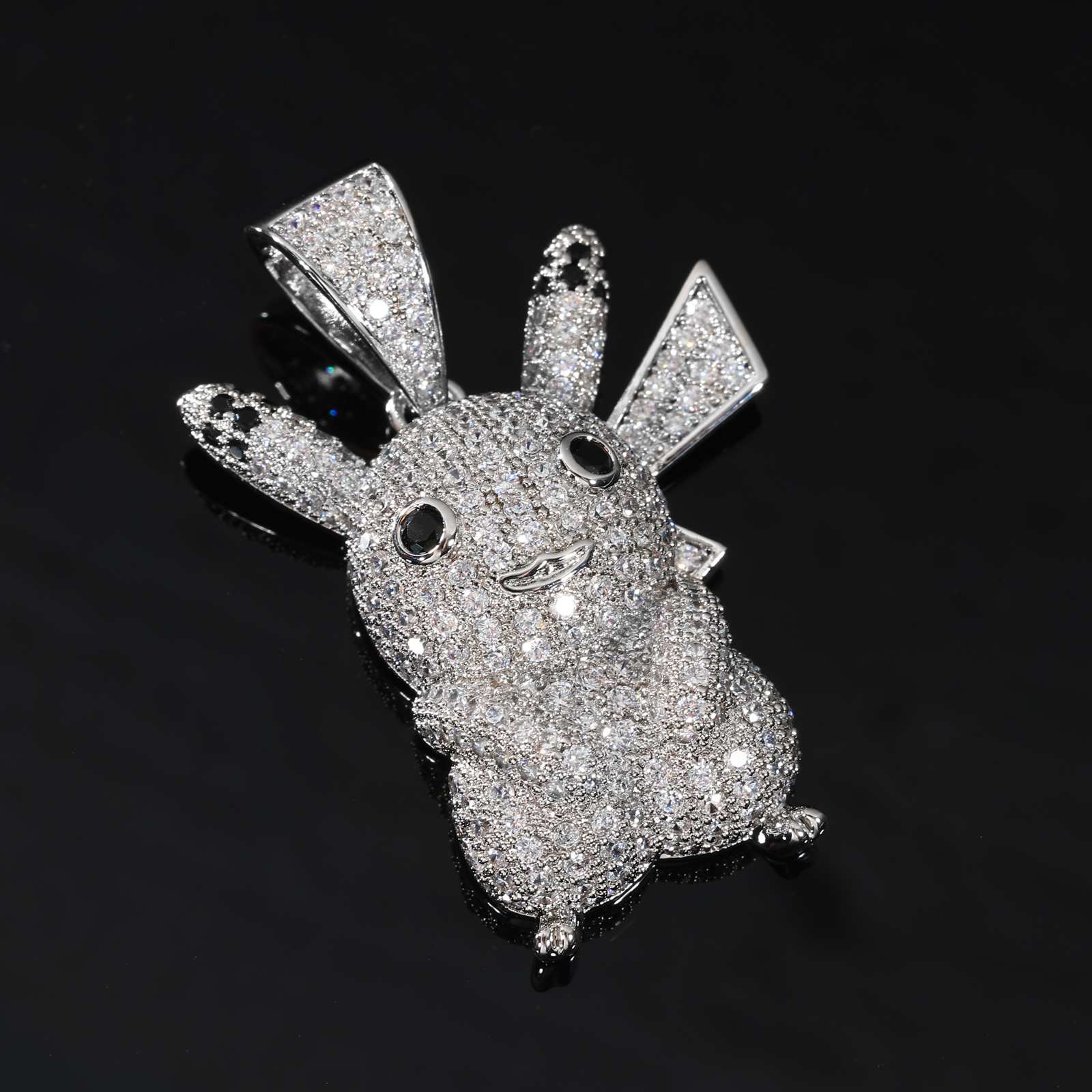 S925 Moissanite Cute Pikachu Pendant