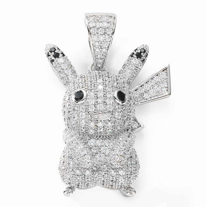 S925 Moissanite Cute Pikachu Pendant