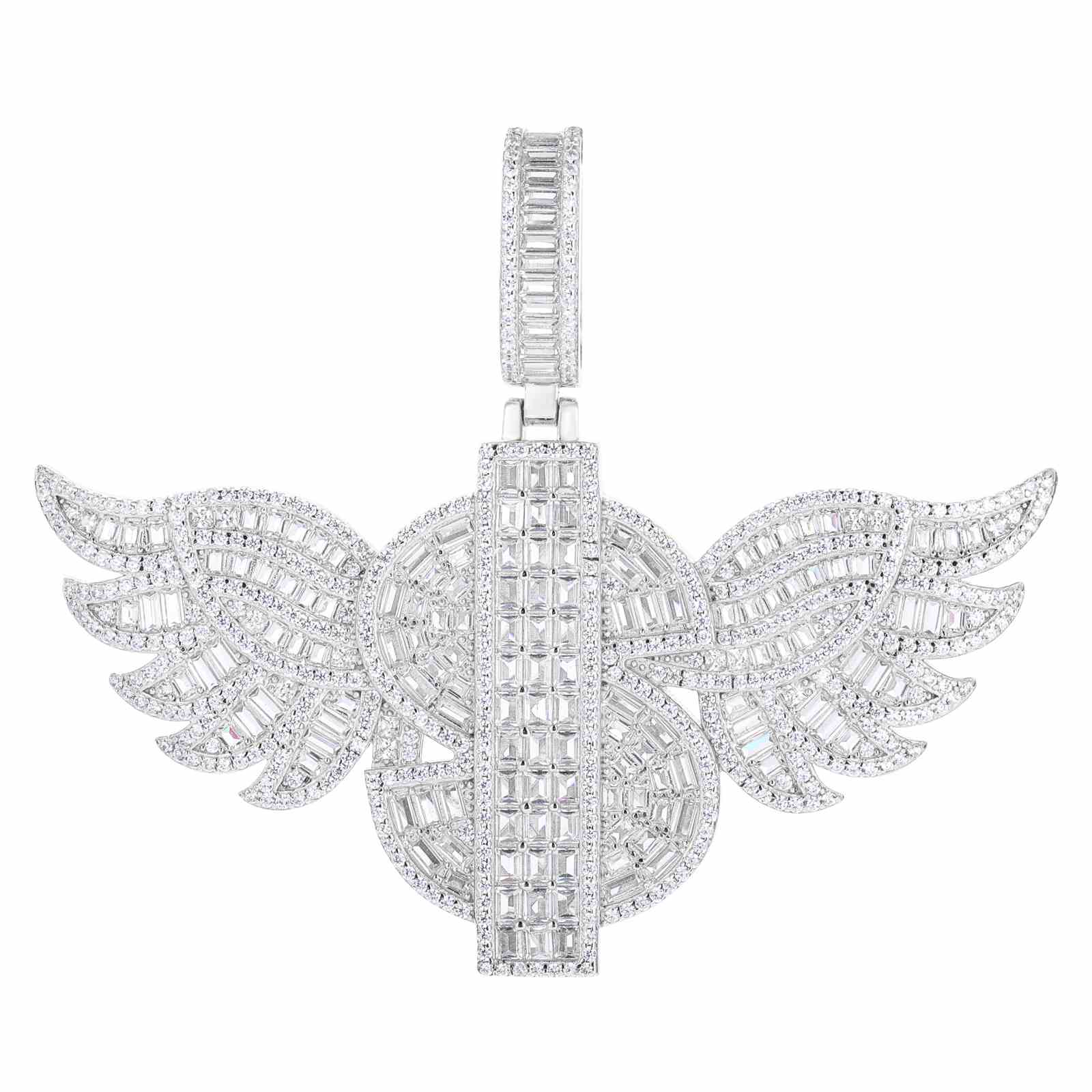 S925 Moissanite US Dollar Wing Pendant