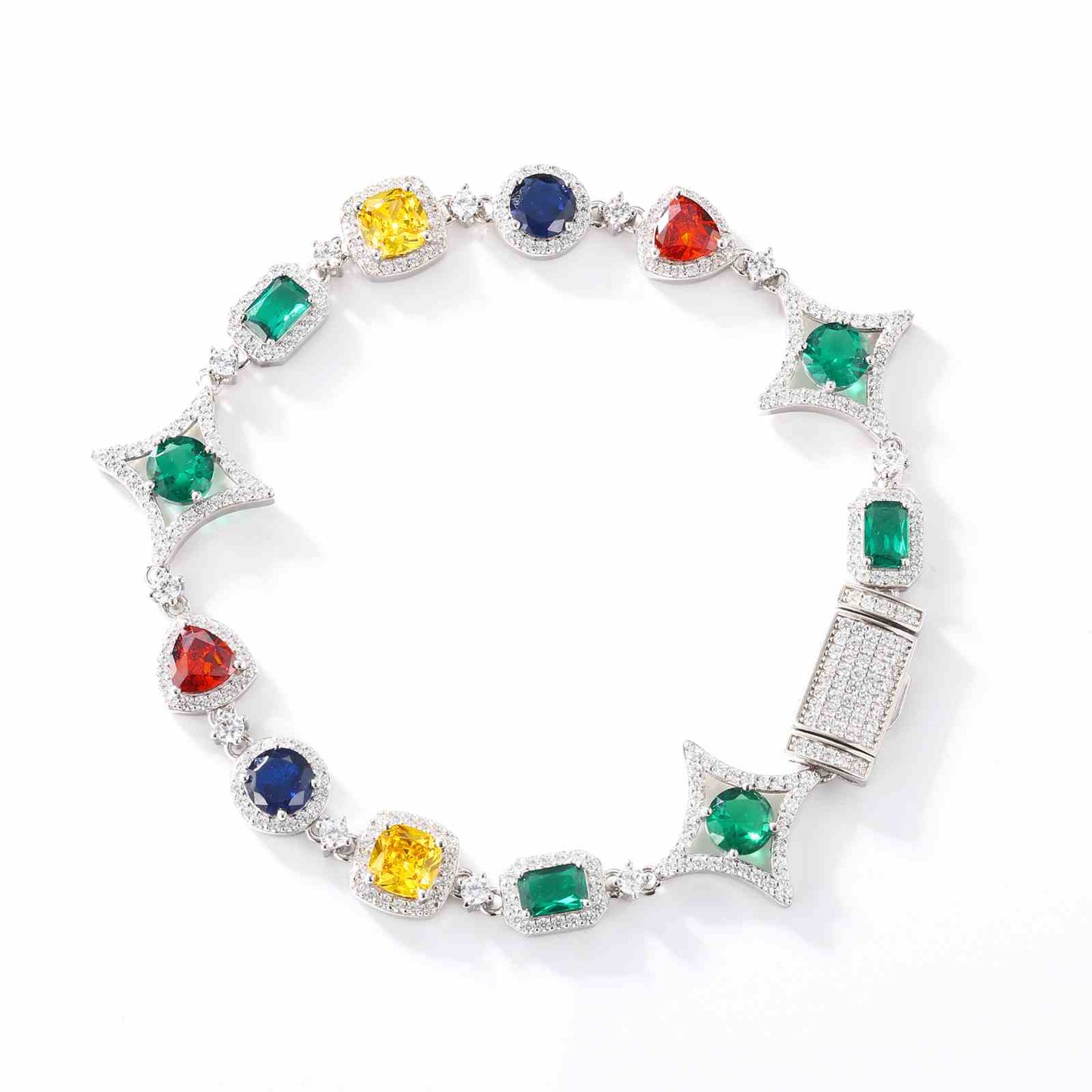 20mm S925 Moissanite Four Leaf Clover Infinity Link Bracelet