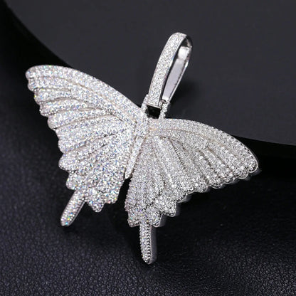 S925 Moissanite Butterfly Pendant
