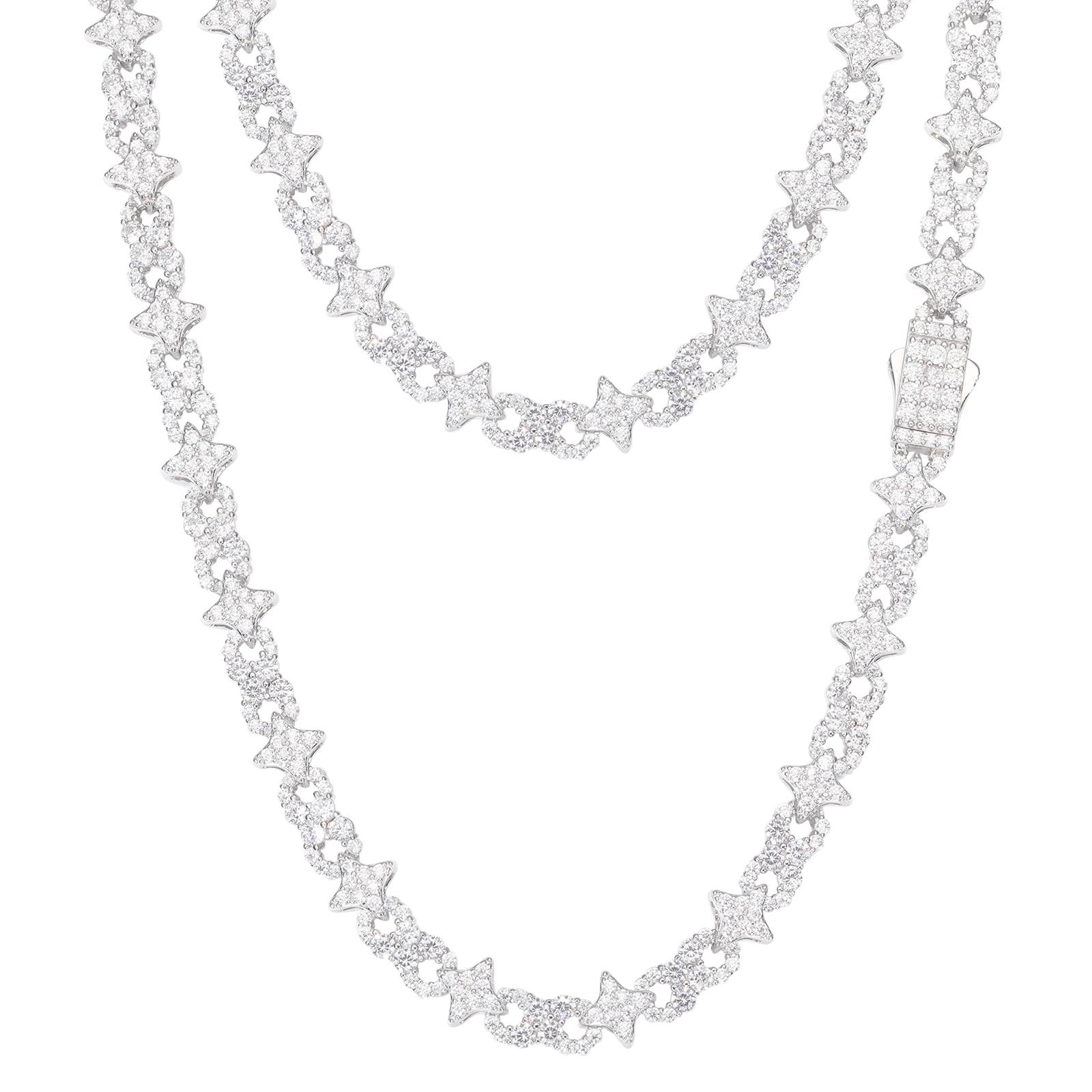 8mm S925 Moissanite Star Infinity Link Chain