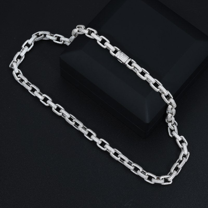 8mm S925 Moissanite Iced Box Link Chain