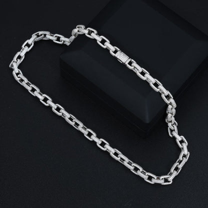 8mm S925 Moissanite Iced Box Link Chain