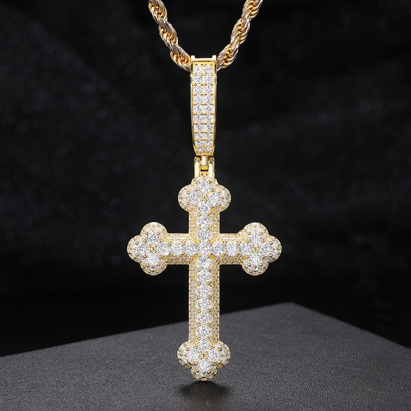 S925 Moissanite Cross Pendant With Letter S