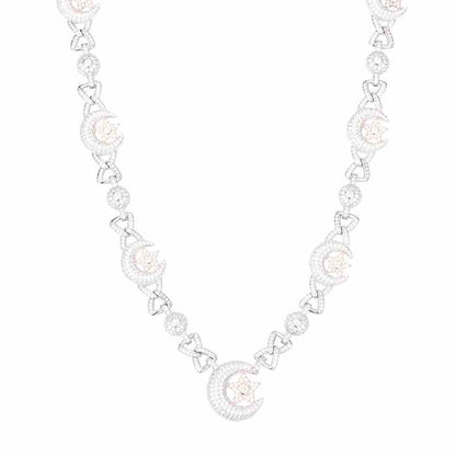 18.5mm S925 Moissanite Sun Moon Elf Ball Link Chain