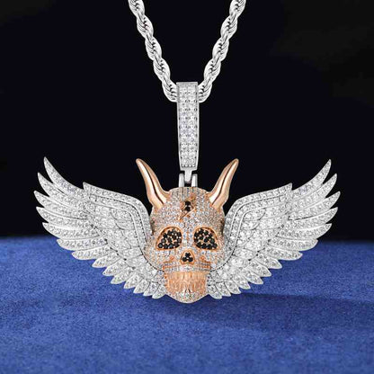 S925 Moissanite King of Skeleton Pendant With Wing