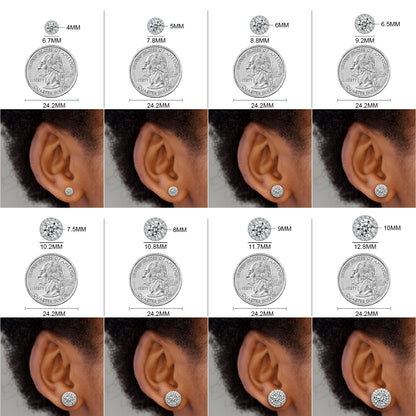 S925 Moissanite Halo Stud Earrings