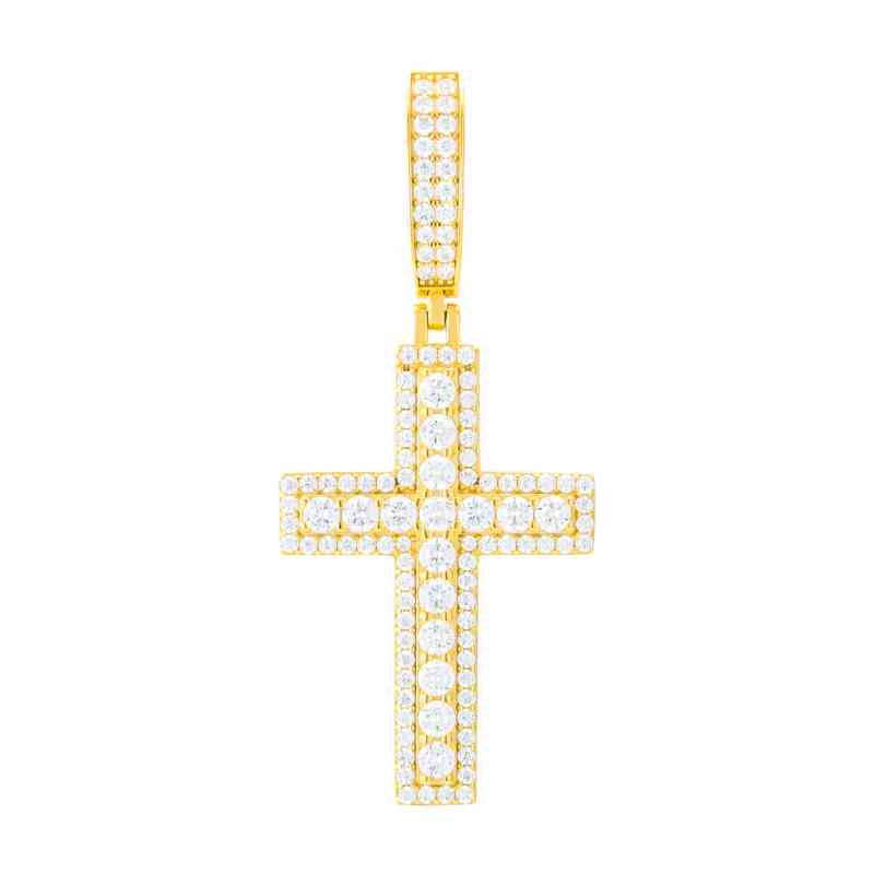 S925 Moissanite Cross Pendant With Letter S