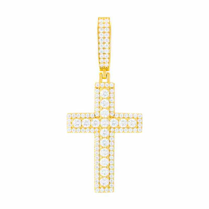 S925 Moissanite Cross Pendant With Letter S
