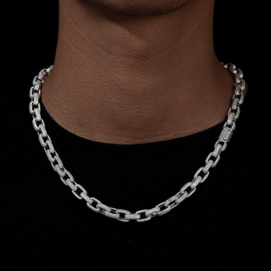 8mm S925 Moissanite Iced Box Link Chain