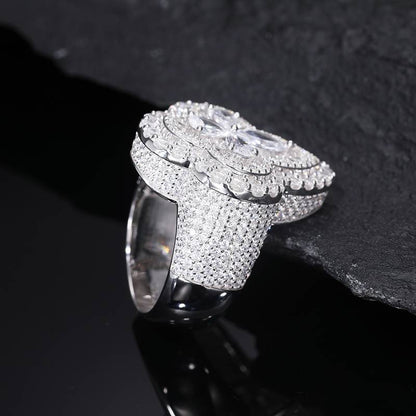 S925 Moissanite Cone Cross Ring