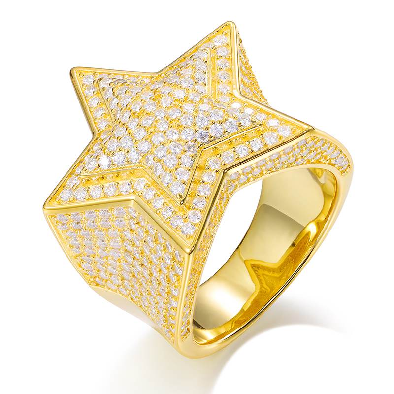 S925 Micro Moissanite Star Ring