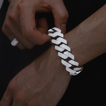 6mm-22mm S925 Moissanite Cuban Link Bracelet Collection