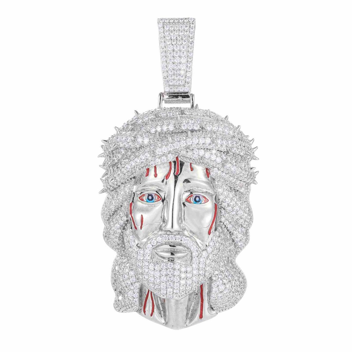 S925 Moissanite Anguished Jesus Head Pendant
