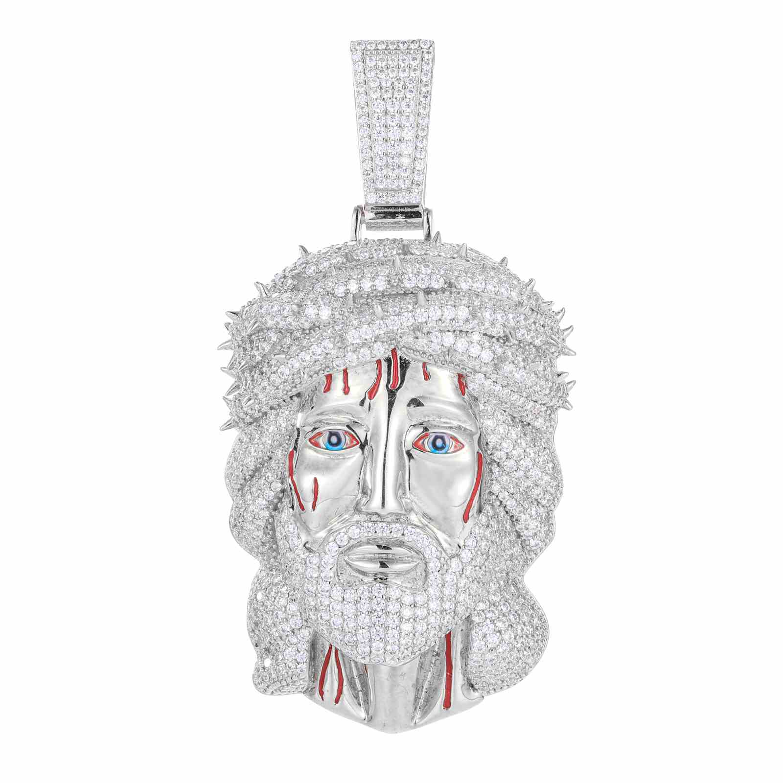 S925 Moissanite Anguished Jesus Head Pendant