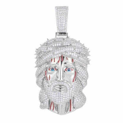 S925 Moissanite Anguished Jesus Head Pendant
