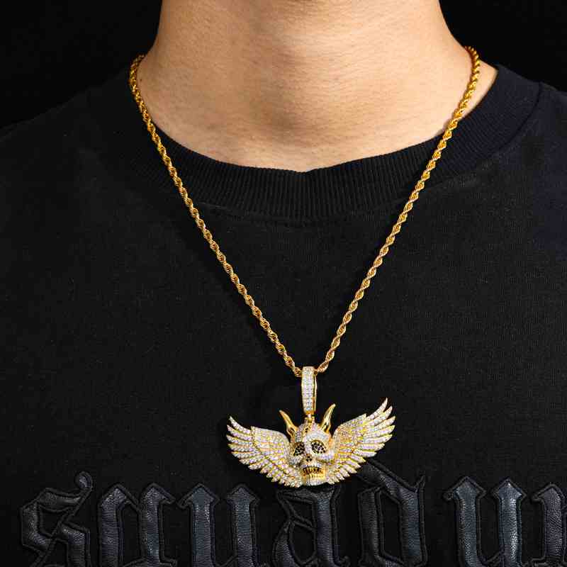 S925 Moissanite King of Skeleton Pendant With Wing