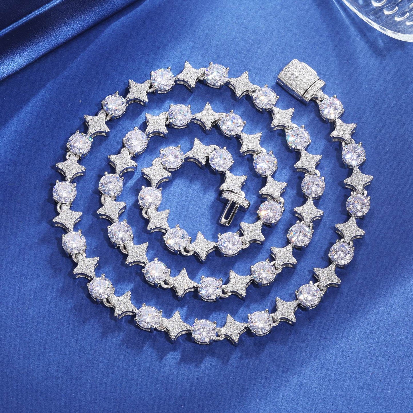 8mm S925 Moissanite Star Tennis Chain