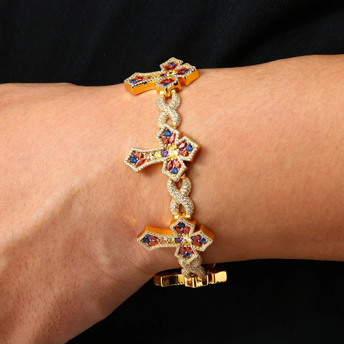 20mm S925 Moissanite Four Leaf Clover Infinity Link Bracelet
