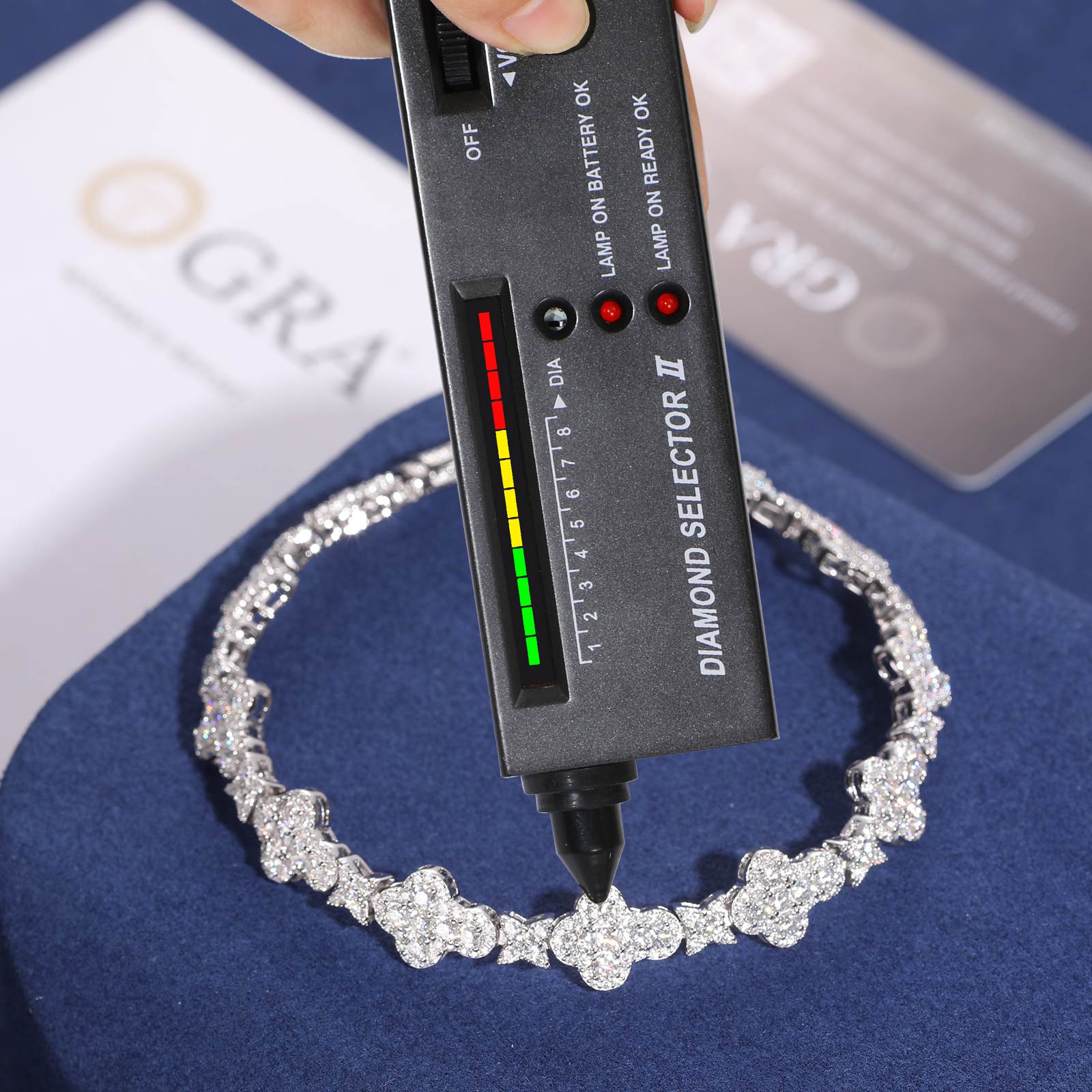 10mm S925 Moissanite Star Cross Link Bracelet