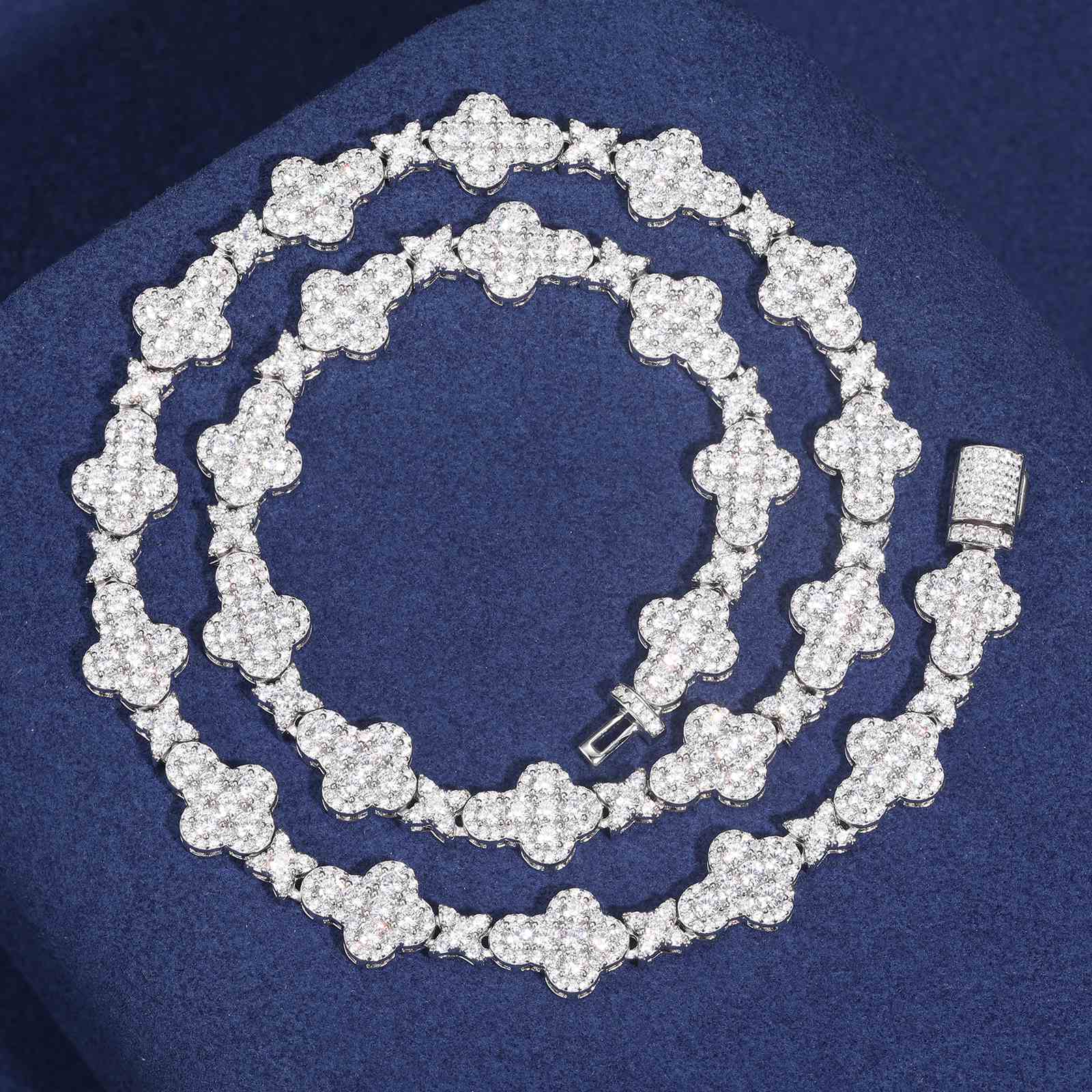 10mm S925 Moissanite Star Cross Chain