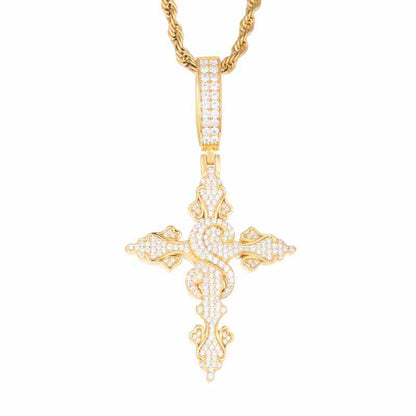 S925 Moissanite Cross Pendant With Letter S