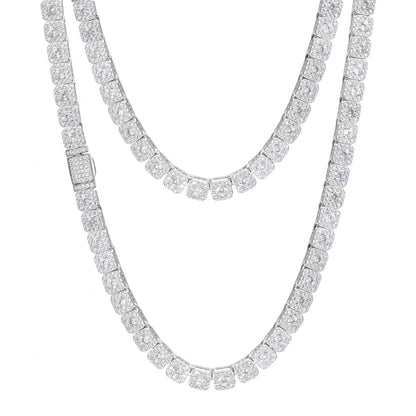 6mm S925 Moissanite Square Halo Tennis Chain
