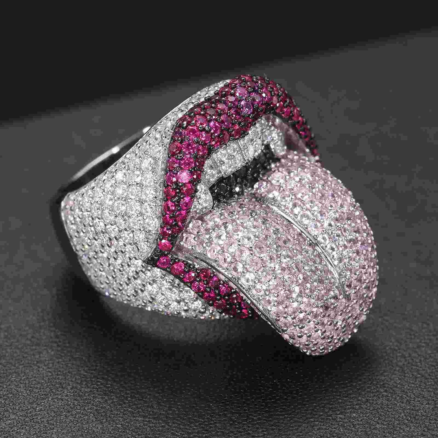 S925 Moissanite Lick of Death Ring