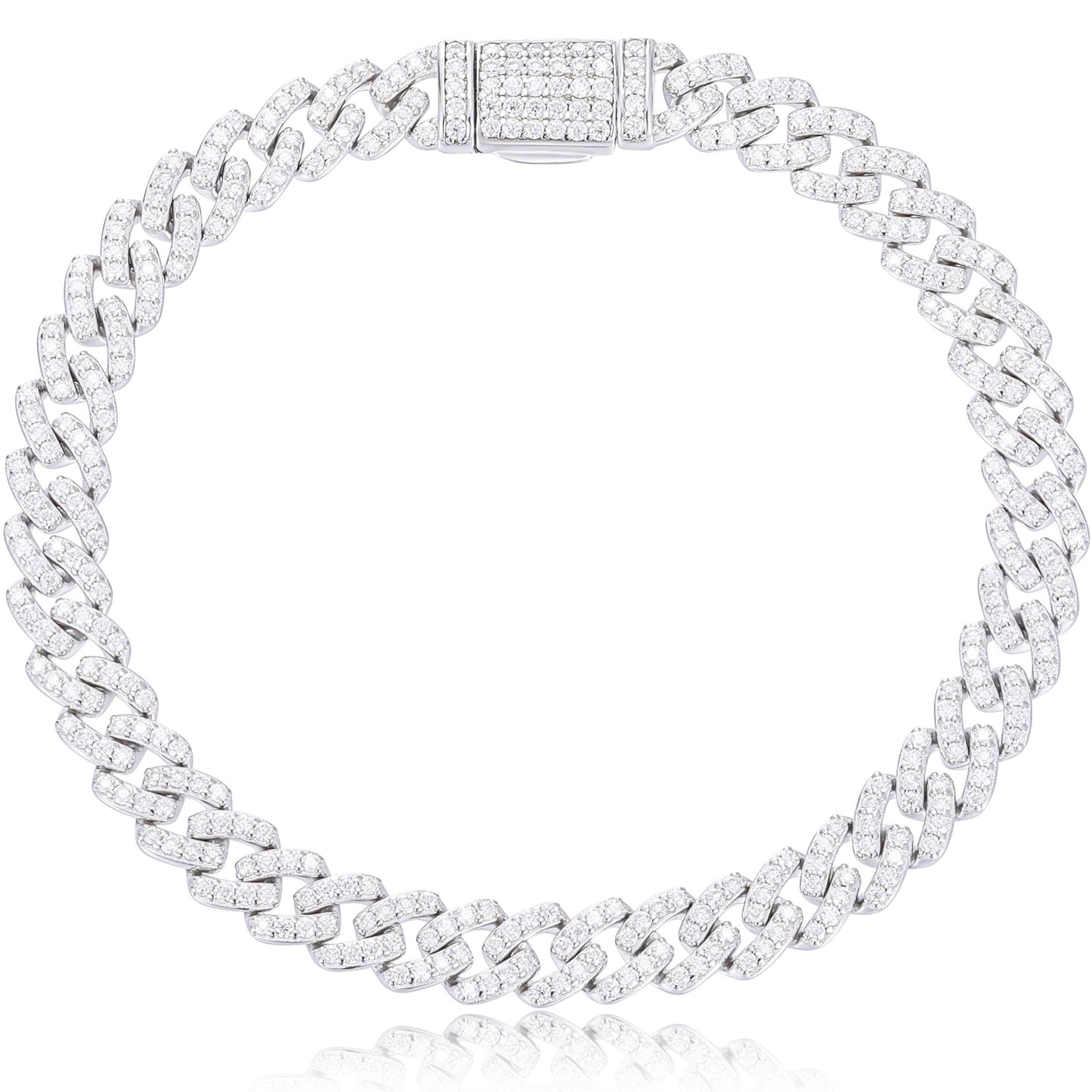 6mm S925 Moissanite Cuban Link Bracelet