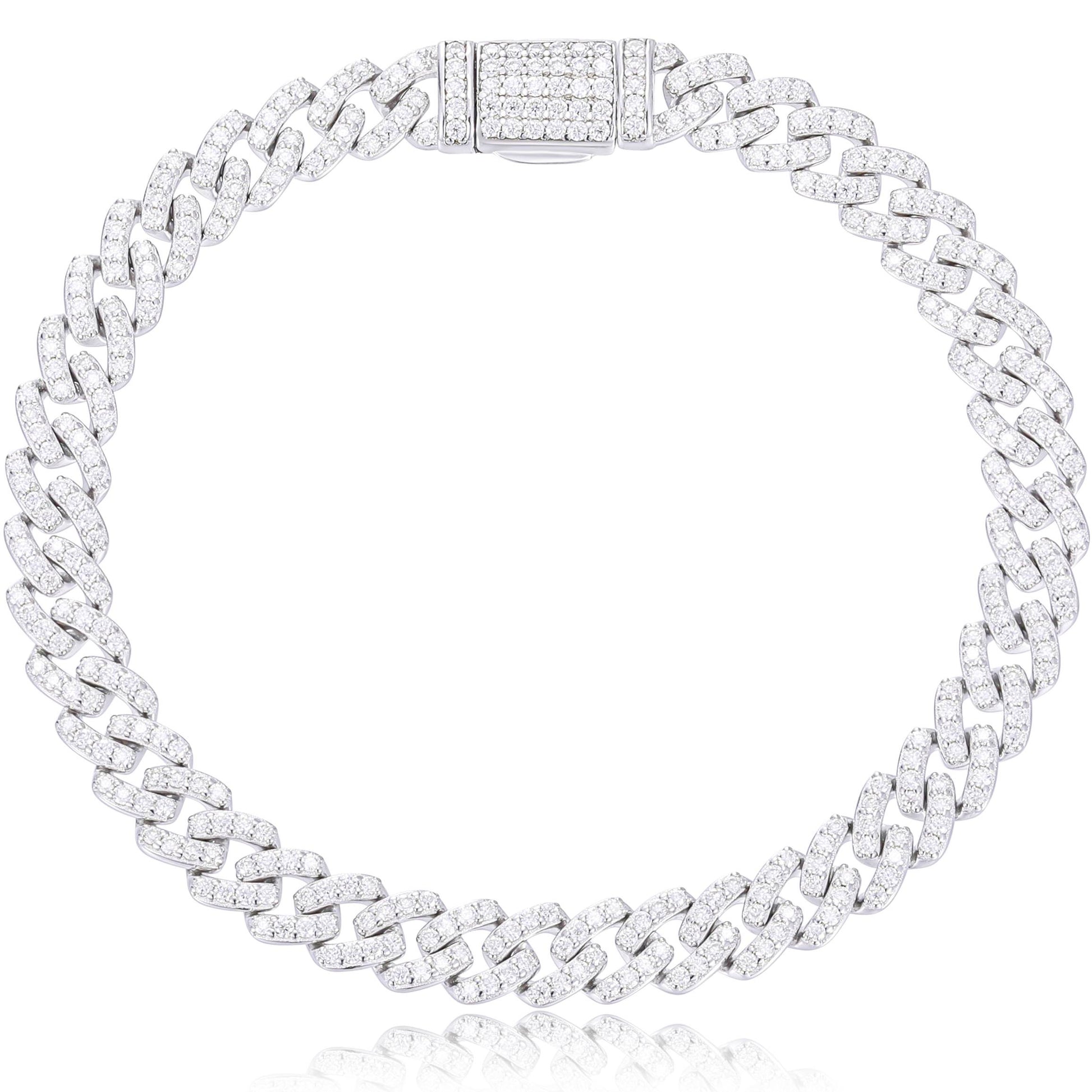6mm S925 Moissanite Cuban Link Bracelet