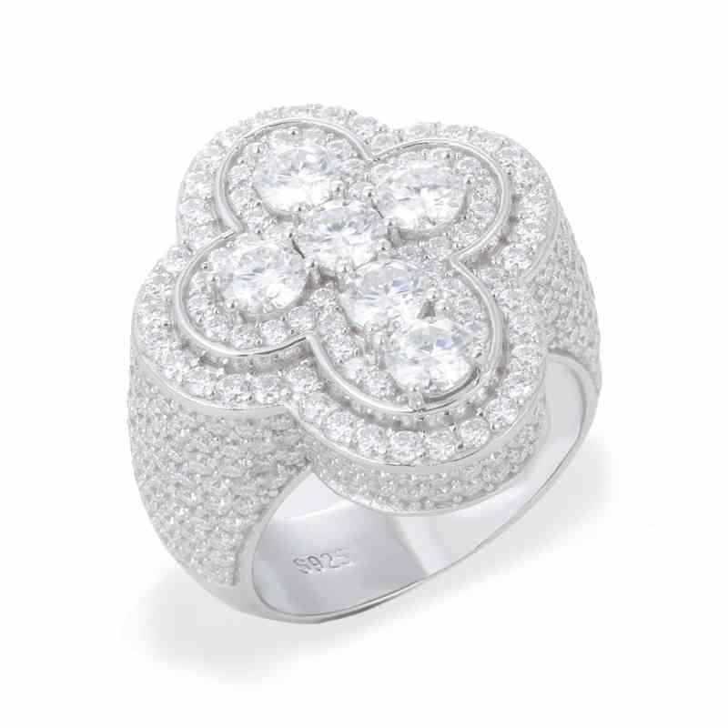 S925 Moissanite Cross Signet Ring