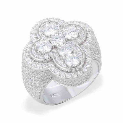 S925 Moissanite Cross Signet Ring