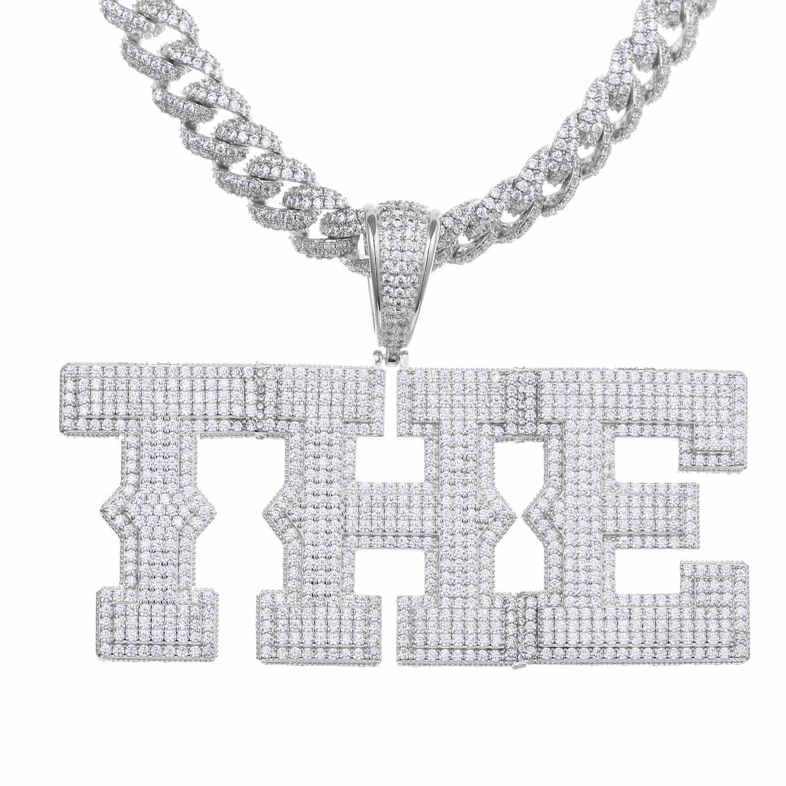 S925 Moissanite Cross Pendant With Letter S