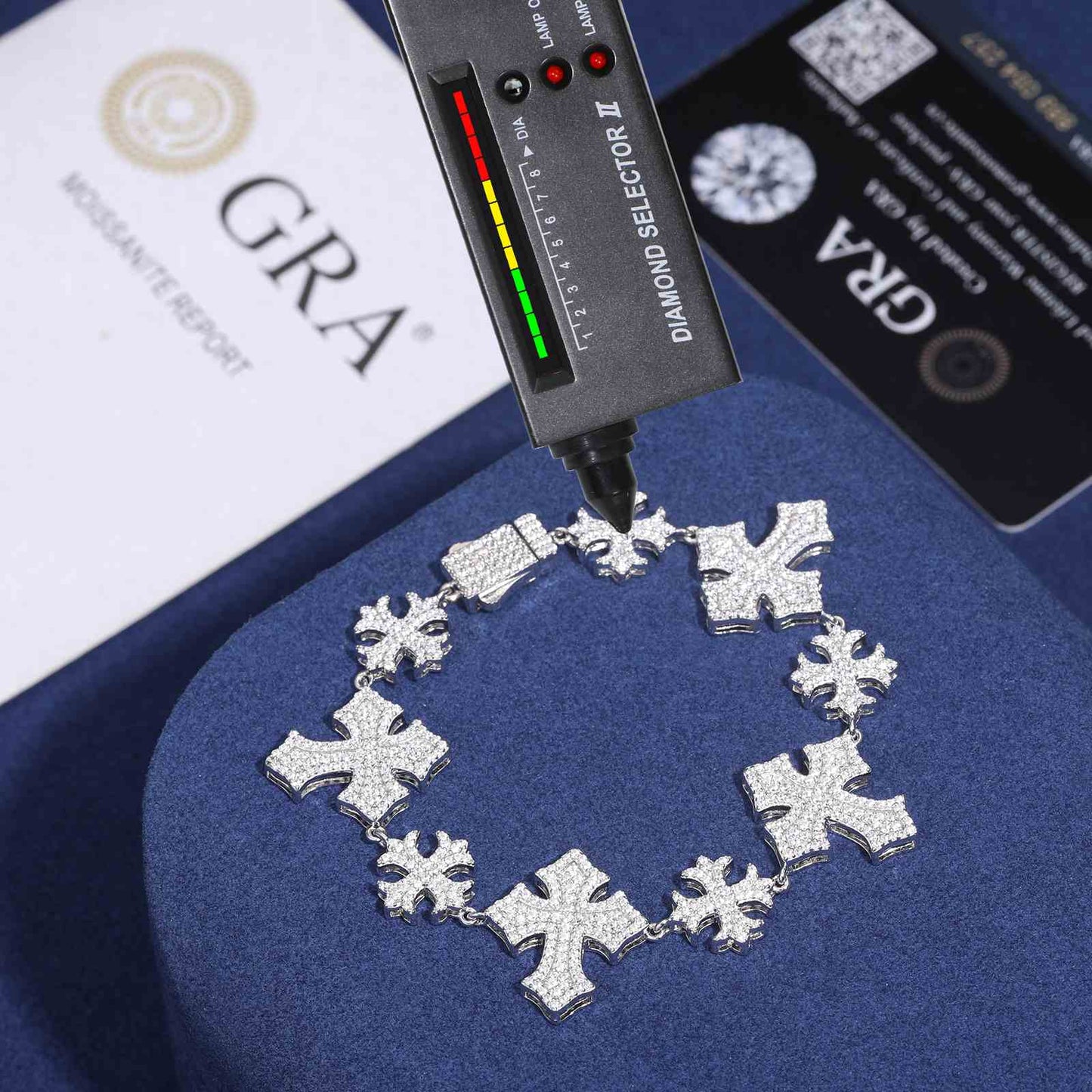 22mm S925 Moissanite Chrome Hearts Cross Bracelet