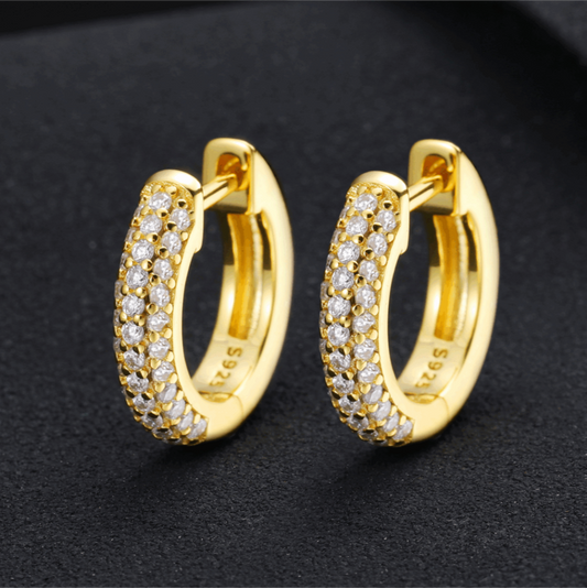 S925 Micro Moissanite Huggie Earrings