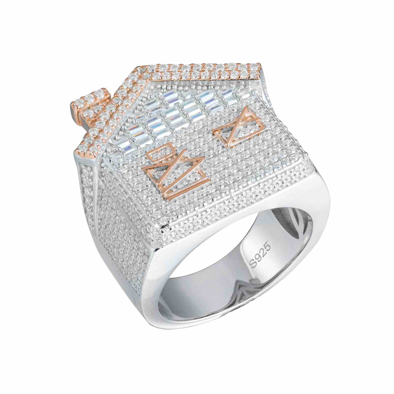 S925 Moissanite Trap House Ring