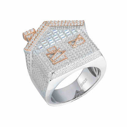 S925 Moissanite Trap House Ring