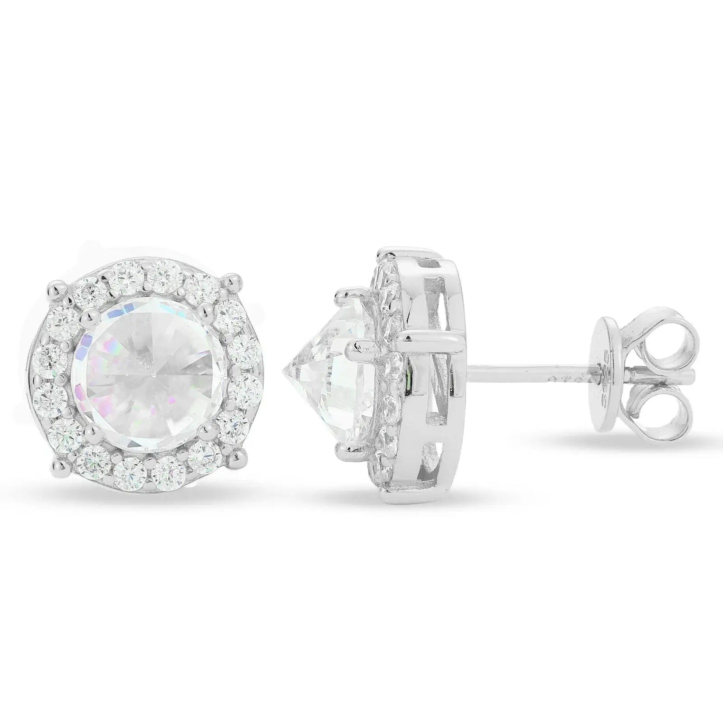 S925 Moissanite Rebellious Stinger Halo Stud Earrings