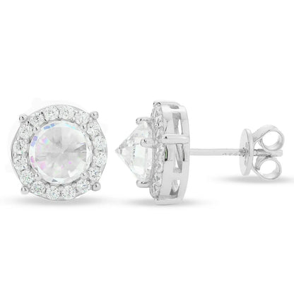 S925 Moissanite Rebellious Stinger Halo Stud Earrings