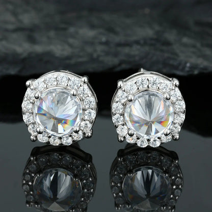 S925 Moissanite Rebellious Stinger Halo Stud Earrings