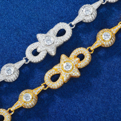 15mm S925 Moissanite Star Infinity Link Bracelet