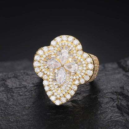 S925 Moissanite Cone Cross Ring