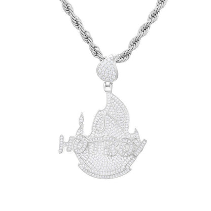 S925 Moissanite Hot Boy Flame Pendant